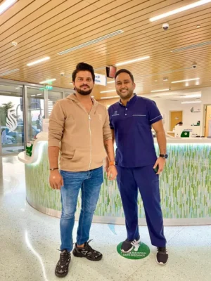 Indian cricket star Suresh Raina with Dr. Prashanth